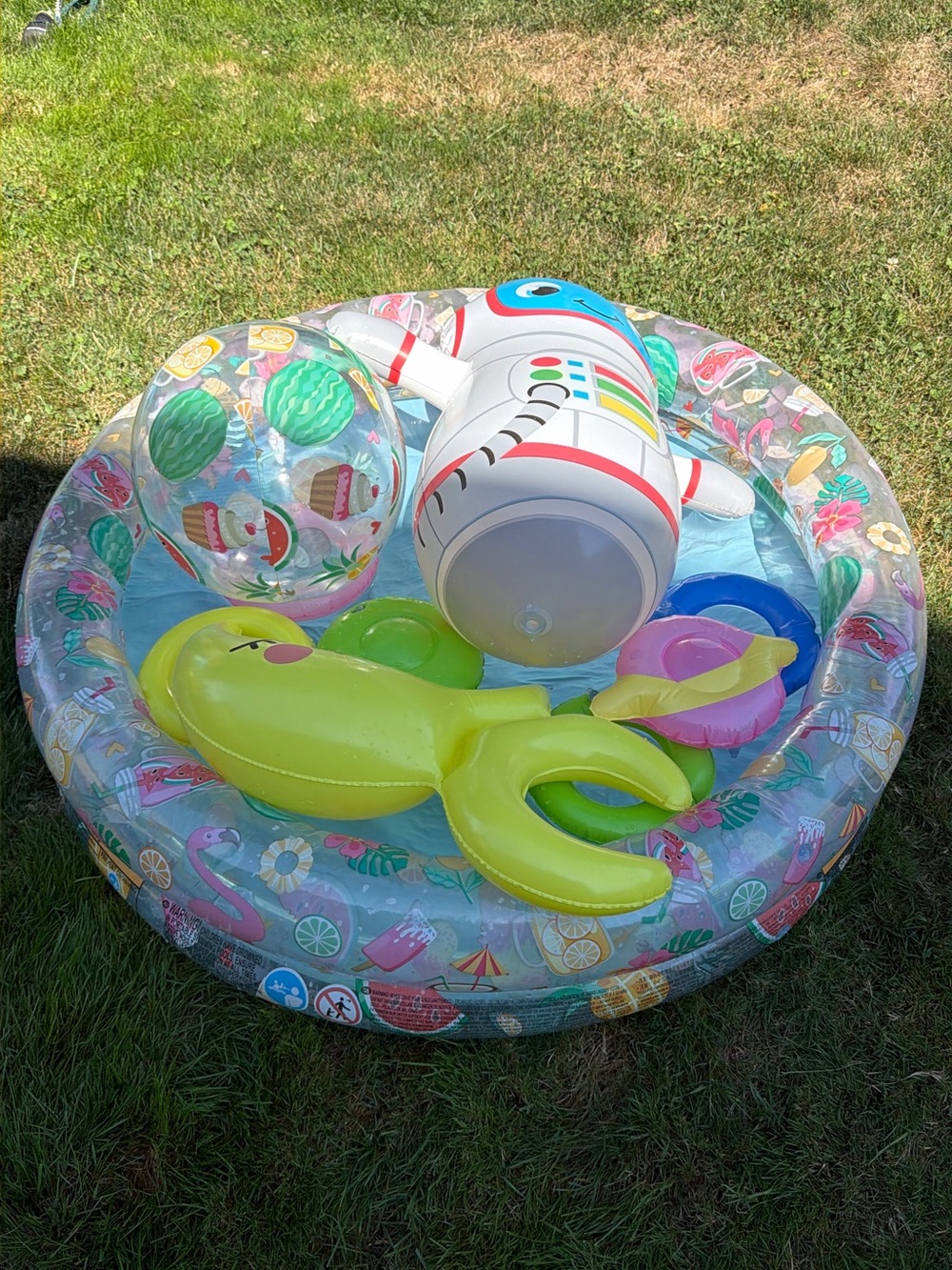 Inflatable Kids Splash Pool with Yellow Banana Float